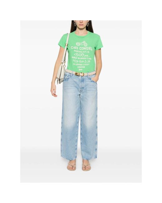 Mother Blue Straight Jeans