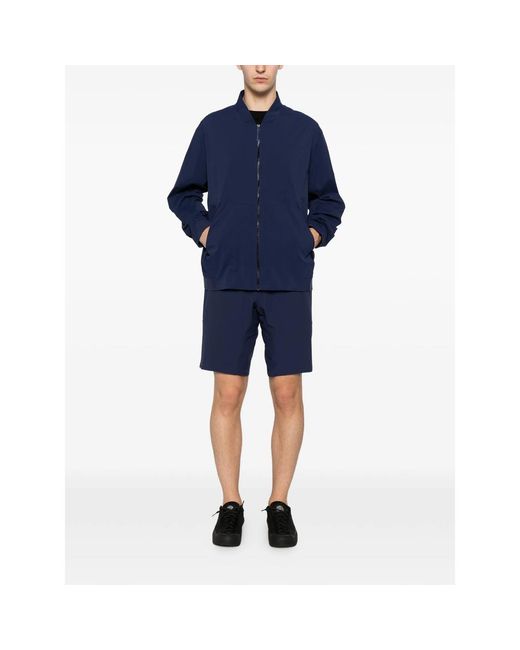 Veilance Blue Diode Zip-Up Bomber Jacket for men