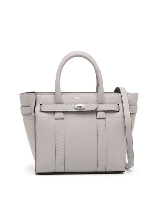 Mulberry Gray Mini Zipped Bayswater Leaher Bag