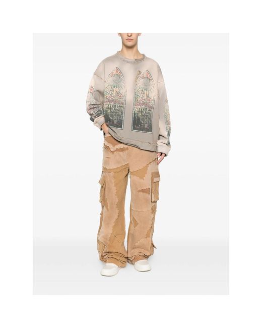 Who Decides War Natural Patchwork Buttoned Jeans for men