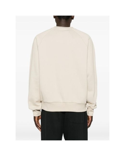 Moose Knuckles Natural Yul Logo-Patch Raglan-Sleeve Sweatshirt for men