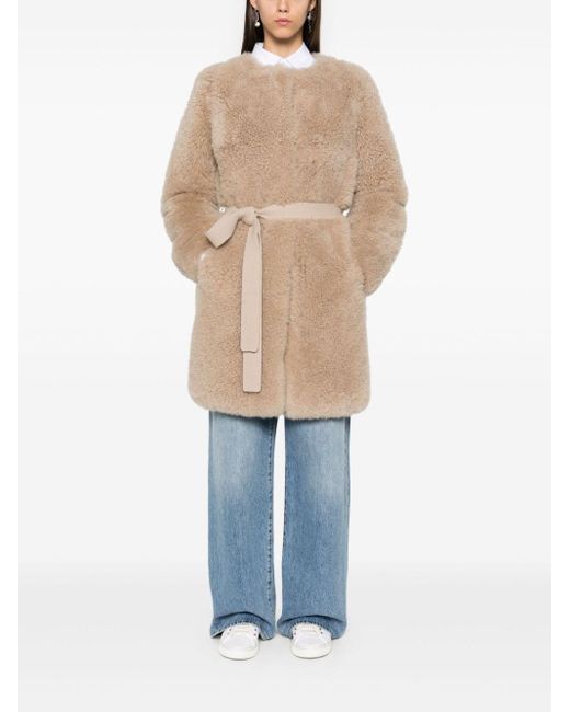 Yves Salomon Natural Shearling Coat