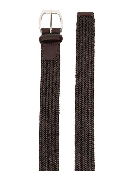 Orciani Brown Braided Style Buckled Belt for men