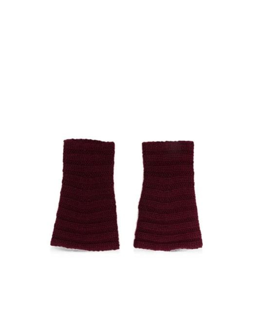 Lisa Yang Purple Ribbed-Knit Fingerless Gloves