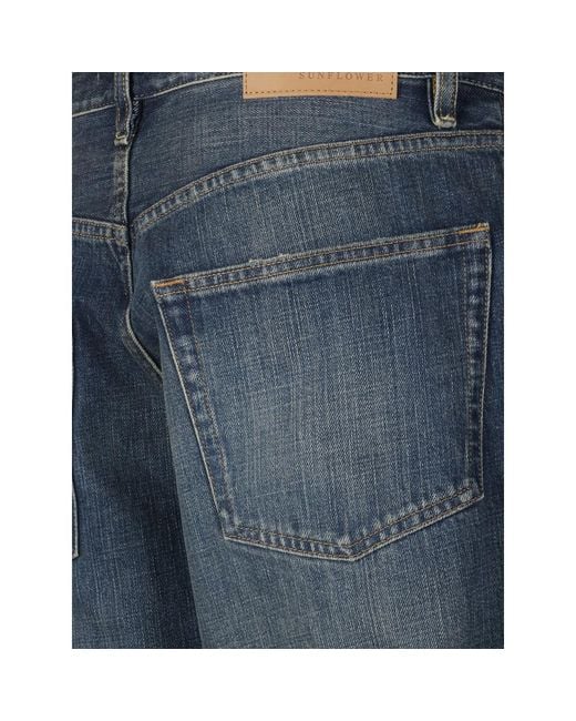 sunflower Blue Five-Pocket Denim Jeans for men