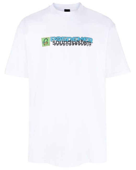 PAS DE MER White Soundsystem Graphic-Print T-Shirt for men