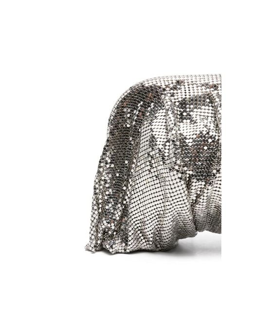 Benedetta Bruzziches Gray Mini Chain-Strap Clutch Bag