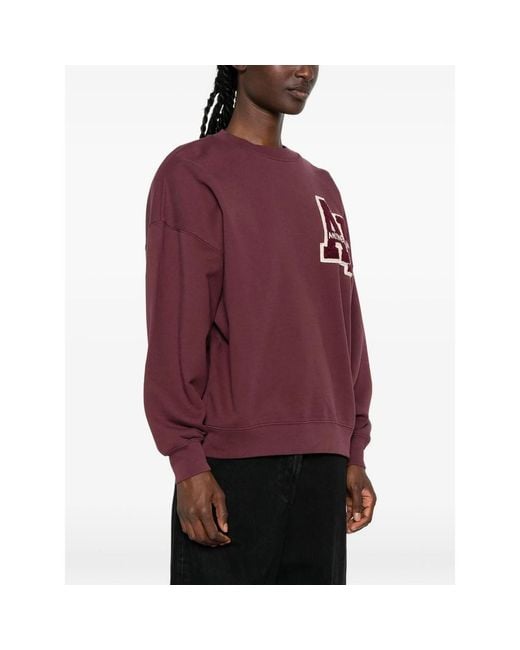 Anine Bing Red Miles Logo-Detail Sweatshirt