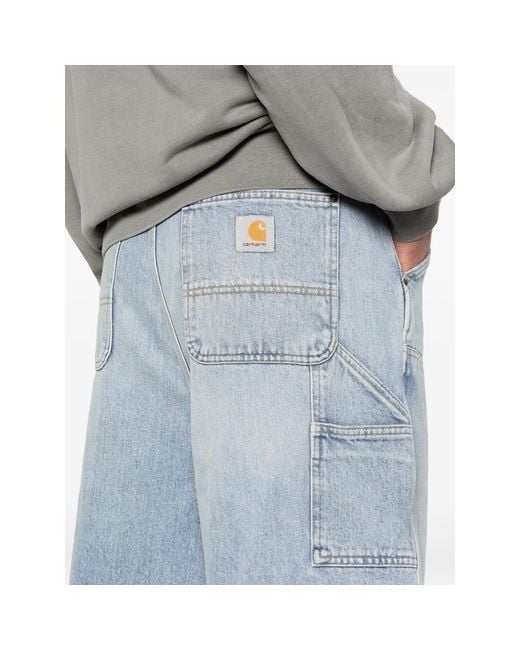 Carhartt Blue Button-Fastening Shorts for men