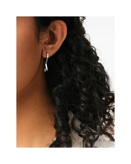 AMI White Brass Small Ami De Coeur Hoops