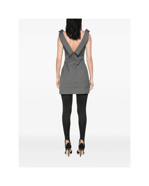 ShuShu/Tong Gray Bow-Strap Mini Dress