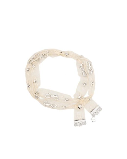 ShuShu/Tong White X Yvmin Crystal-Embellished Lace Necklace