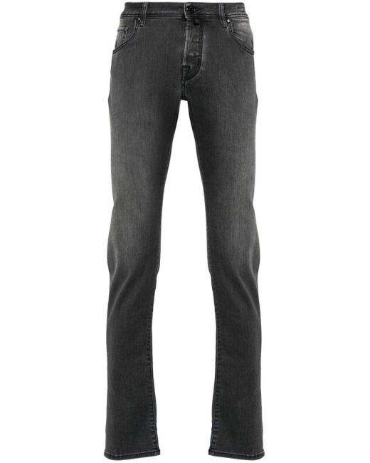 Jacob Cohen Gray Nick Mid-Rise Slim Jeans for men