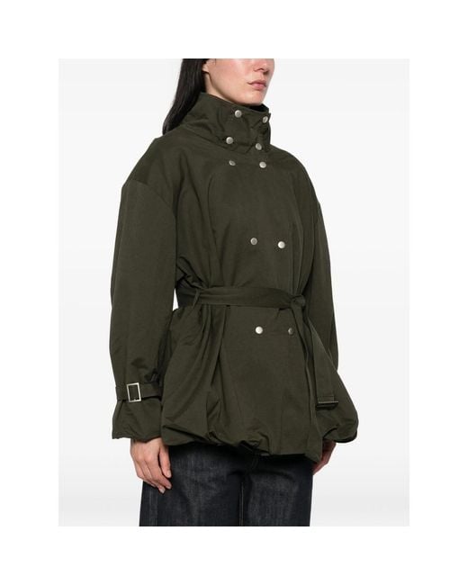 LA PISCINE Green Belted Double-Breasted Jacket