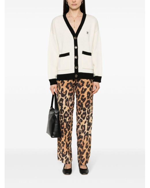 Musier Paris Brown Leopard-Print Straight-Leg Trousers