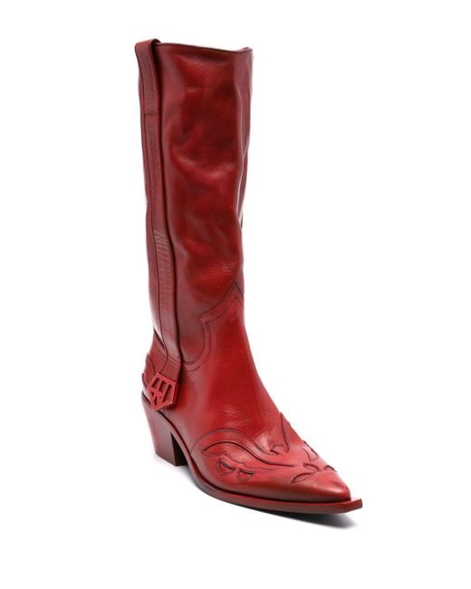 Enfants Riches Deprimes Red Calf-High Cowboy Boots for men