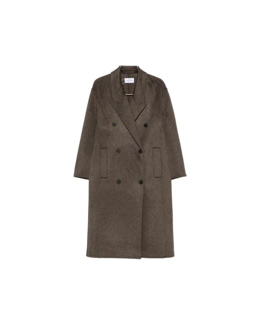 The Dynamis Studio Brown Double-Breasted Peak-Lapel Coat