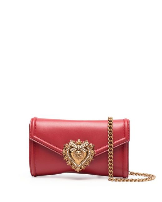 Dolce & Gabbana Red Logo-plaque Crossbody Bag