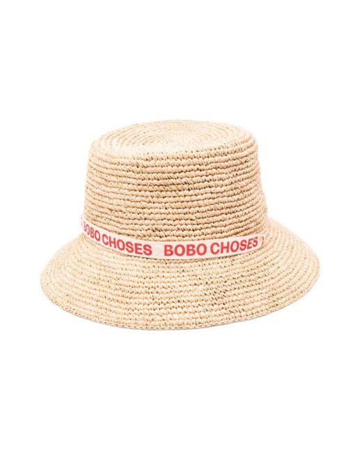 Bobo Choses Natural Woven-Raffia Bucket Hat