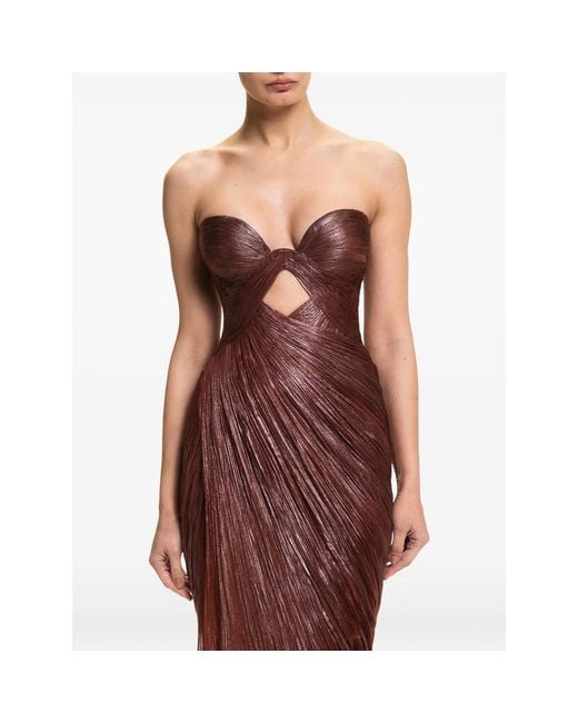 Maria Lucia Hohan Red Zephyra Cut-Out Maxi Dress