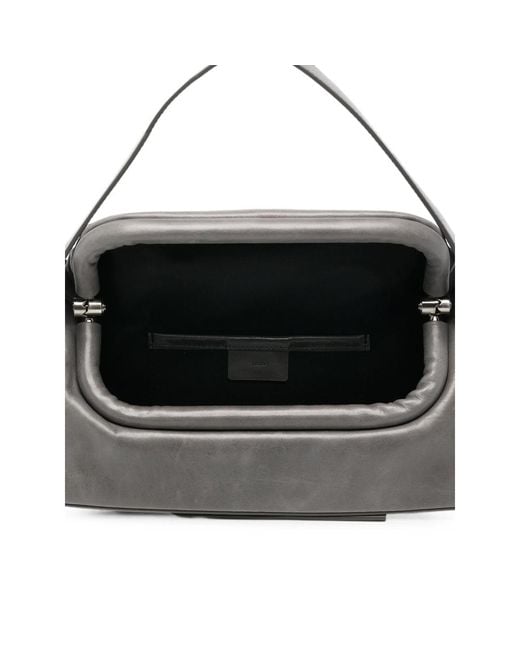 OSOI Gray Folder Brot Leather Tote Bag