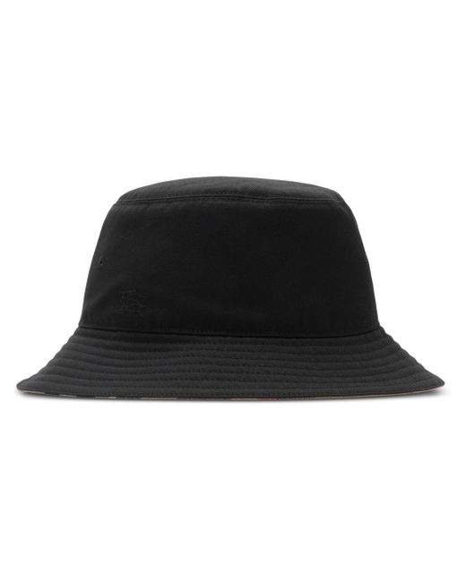 Burberry Black Vintage Check Reversible Bucket Hat for men