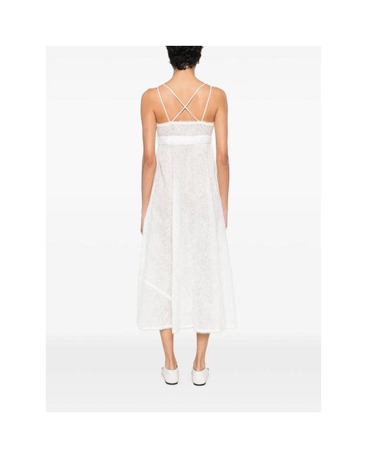 Ermanno Scervino White Dress Floral Embroidery