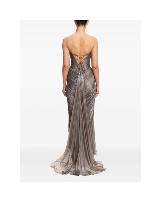 Maria Lucia Hohan Brown Zephyra Side-Slit Maxi Dress