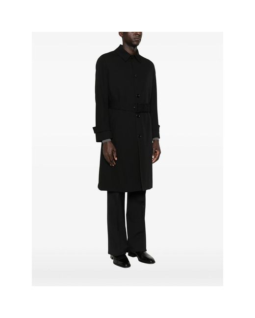 Lardini Black Belted Coat for men