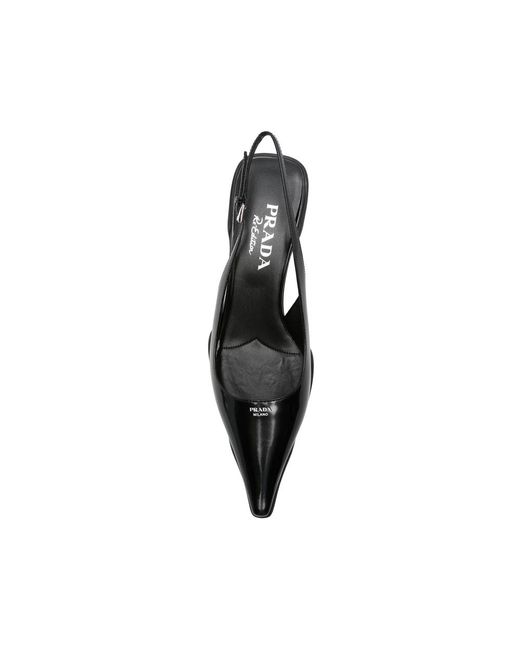 Prada Black Pointed-Toe Slingback Pumps