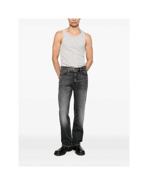 7 For All Mankind Gray Faded-Effect Jeans for men