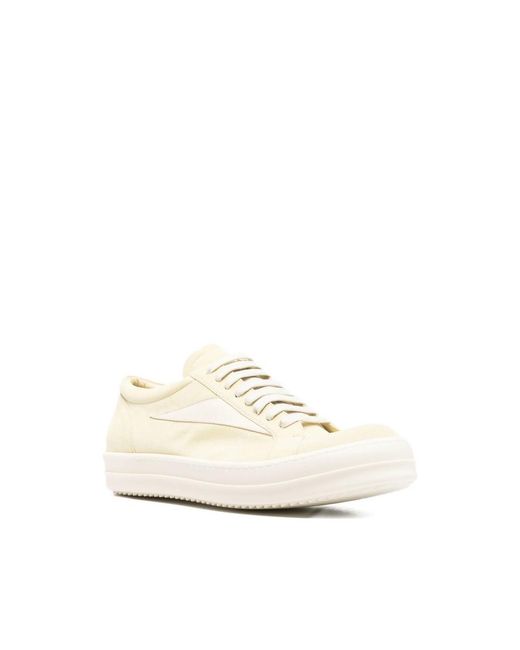 Rick Owens White Side Stripe Sneakers for men