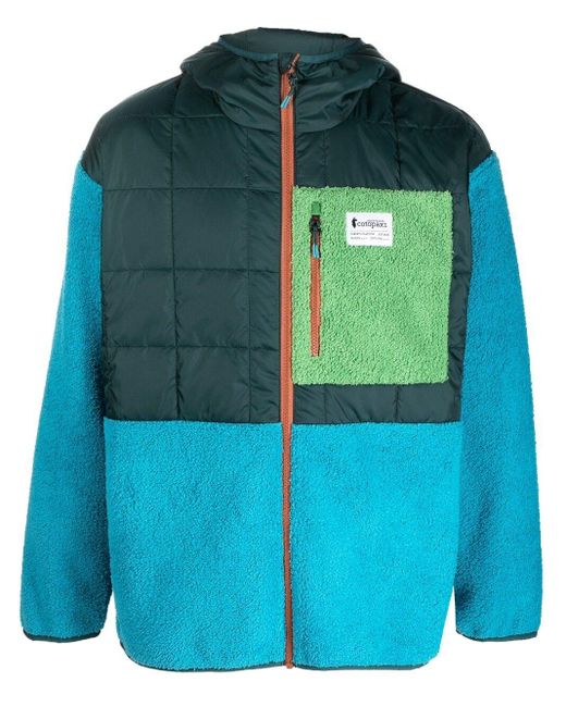 COTOPAXI Blue Colour-Block Hooded Jacket for men