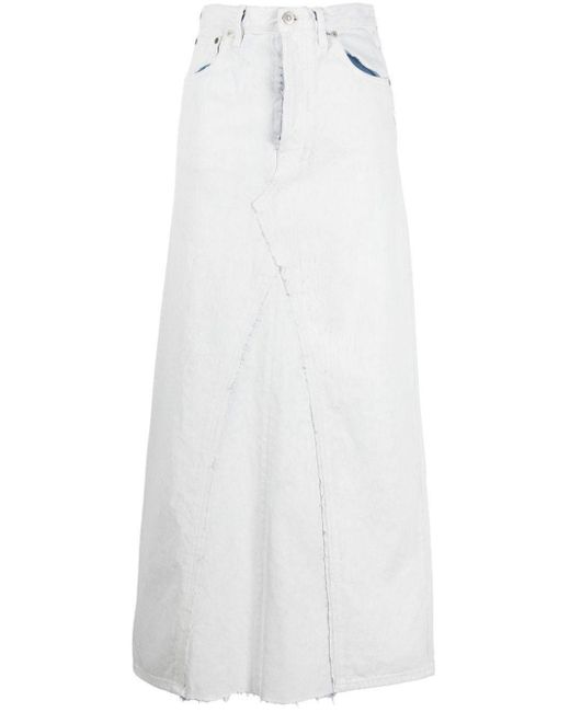 Maison Margiela White Denim Mid-Length Skirt