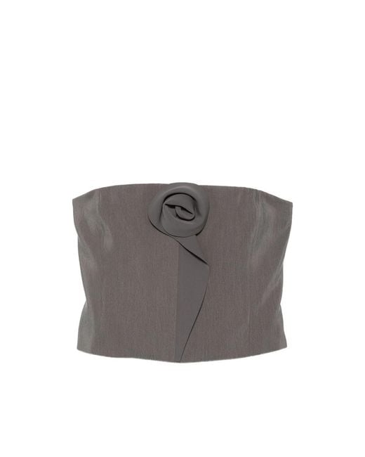 Giorgio Armani Gray Top Strapless Silk