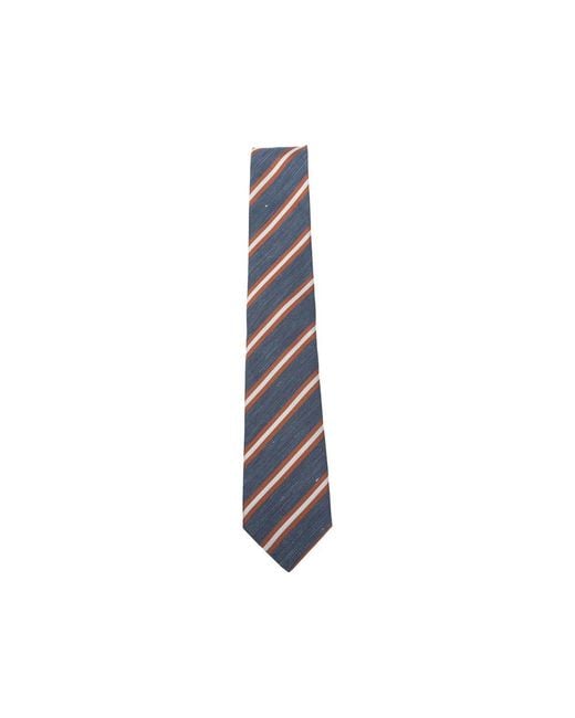 Canali Blue Tie Silk-Linen for men