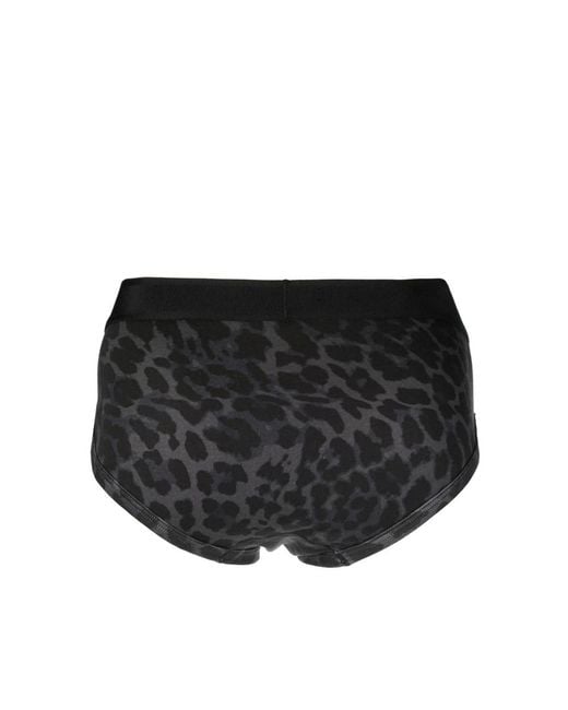 Tom Ford Black Leopard Print Stretch Underwear for men
