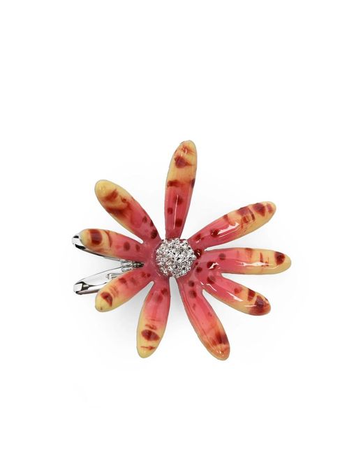 YVMIN Red Floral Embellished Hair Clip