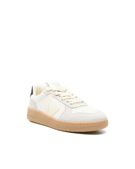 Veja White V-82 Suede Panelled Sneakers for men