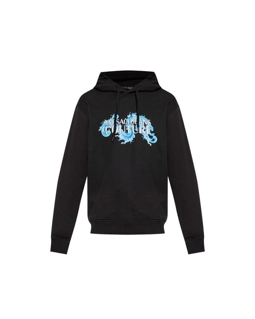 Versace Jeans Couture Black Hooded Sweater for men