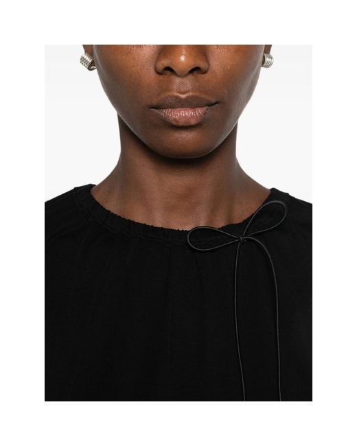 Simone Rocha Black Bow-Detail T-Shirt