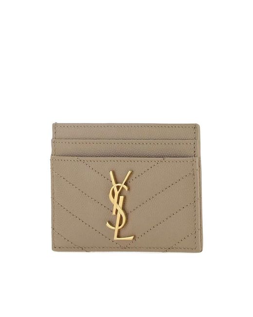 Saint Laurent Gray Neutrals Wallets & Purses