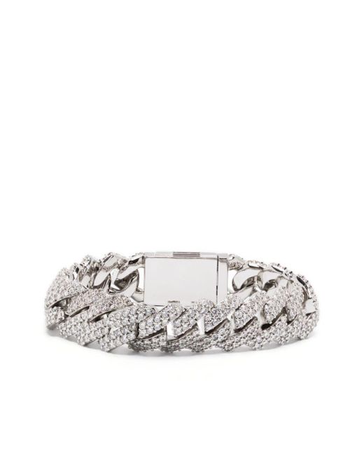 DARKAI White Prong Pavé Gemstones Bracelet for men