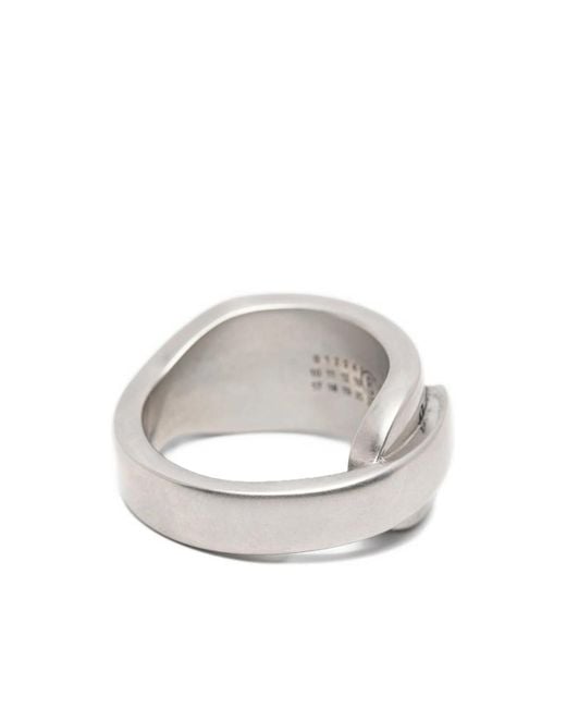 MM6 by Maison Margiela White Numeric Signature And Multi-Band Ring for men
