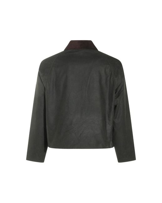 Barbour Black Corduroy-Collar Button Jacket for men