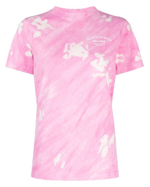 Sporty & Rich Pink Wellness Studio Tie-Dye T-Shirt