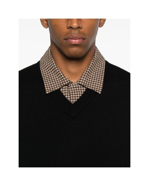 sunflower Black V-Neck Cashmere Sweater for men