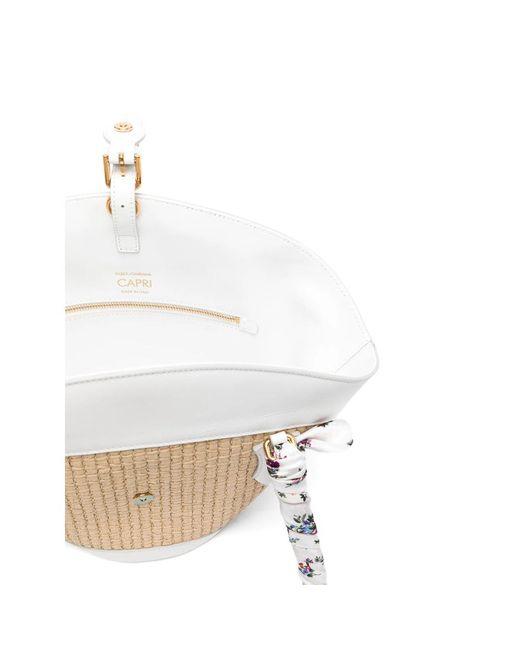 Dolce & Gabbana White Neutrals Tote Bags