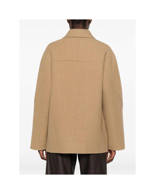 LAMRONS Natural Toggle-Fastening Coat