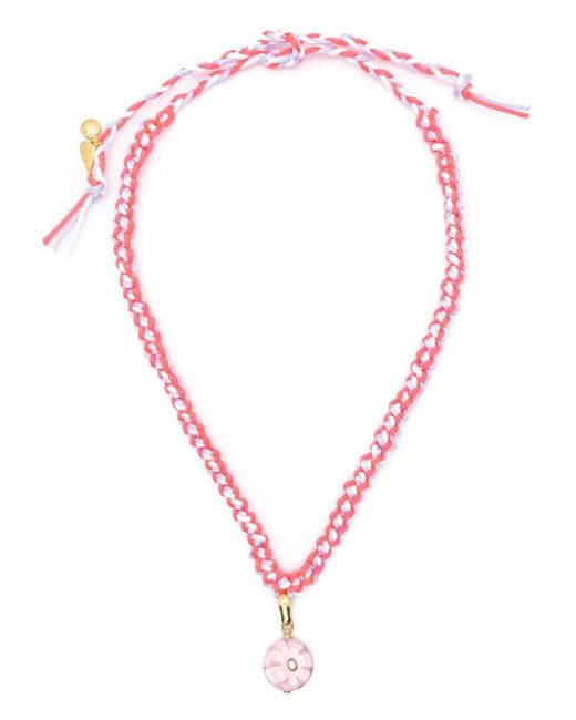 Forte Forte Pink Braided Pendant Necklace